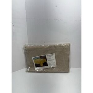 Vintage Leacock Permanent Press Tablecloth Fringe  66" Fringed Round Ecru New!